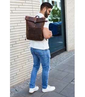 Plecak skórzany na laptopa 15,6 duży A4 Beltimore N19 | Krateczka.pl