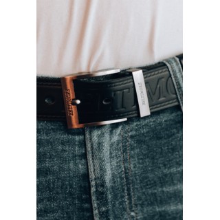 Beltimore męski skórzany pasek szeroki jeans czarny | Sklep Krateczka