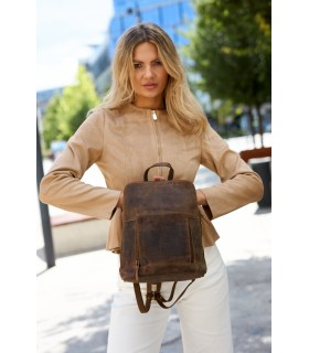 Plecak saszetka nerka przez ramię crossbody brazowy S11 | Sklep Krateczka.pl