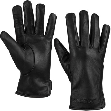 Rękawiczki skórzane damskie czarne polar touch finger BELTIMORE | Krateczka.pl