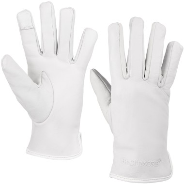 Rękawiczki skórzane damskie białe polar touch finger BELTIMORE | Krateczka.pl