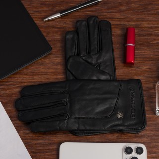 Rękawiczki skórzane damskie czarne polar touch finger BELTIMORE | Krateczka.pl