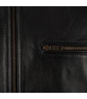 Kurtka skórzana męska bydlęca premium docieplana czarna Beltimore | krateczka.pl