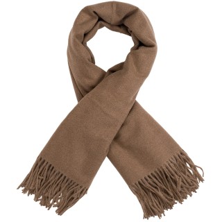 Ciemnobeżowy Piękny elegancki szalik damski szal frędzle FGC-40| Krateczka.pl