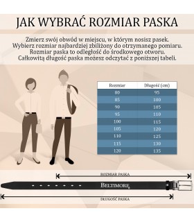 Skórzany pasek damski  skóra nat 3 cm Beltimore D73 |Krateczka.pl