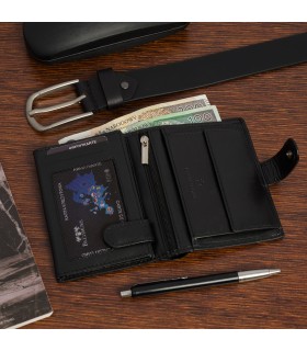 Zestaw męski skórzany pasek portfel pudełko premium Beltimore Z28 | Krateczka.pl