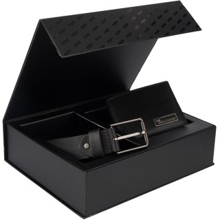 Zestaw męski skórzany pasek portfel pudełko premium Beltimore Z22| Krateczka.pl