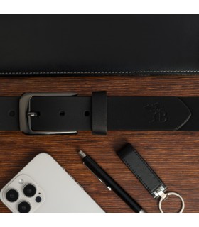 Zestaw męski skórzany pasek portfel pudełko premium Beltimore Z21| Krateczka.pl