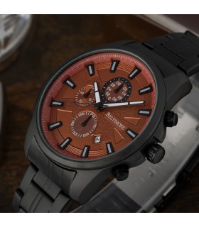 Zegarek męski bransoleta duży czarny datownik chronograf Beltimore BT04- krateczka.pl