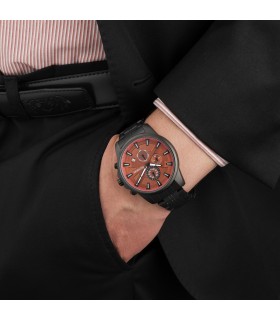 Zegarek męski bransoleta duży czarny datownik chronograf Beltimore BT04- krateczka.pl