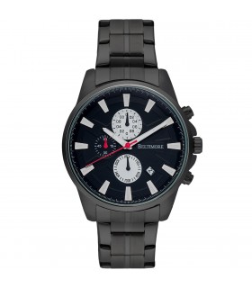 Zegarek męski bransoleta duży czarny datownik chronograf Beltimore BT04- krateczka.pl