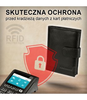 Portfel skórzany duży RFiD nubuk brązowy zasuwany skóra - KRATECZKA.PL