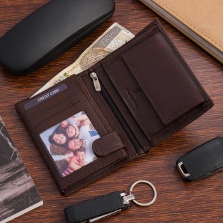 Zestaw męski skórzany pasek portfel pudełko premium Beltimore Z53| Krateczka.pl