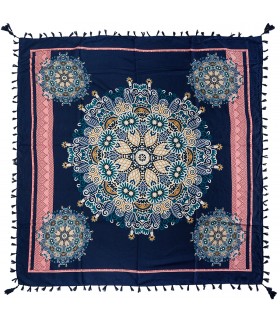 Granatowa chusta w kwiaty i paisley – stylowy dodatek DB-9A| Krateczka.pl