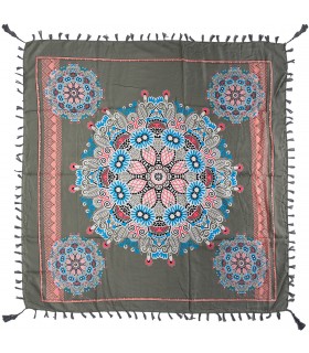 Szara chusta w kwiaty i paisley – stylowy dodatek DB-9B| Krateczka.pl