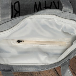 Szara Torba wielorazowa duża shopper z nadrukiem TA-20grey -Krateczka.pl
