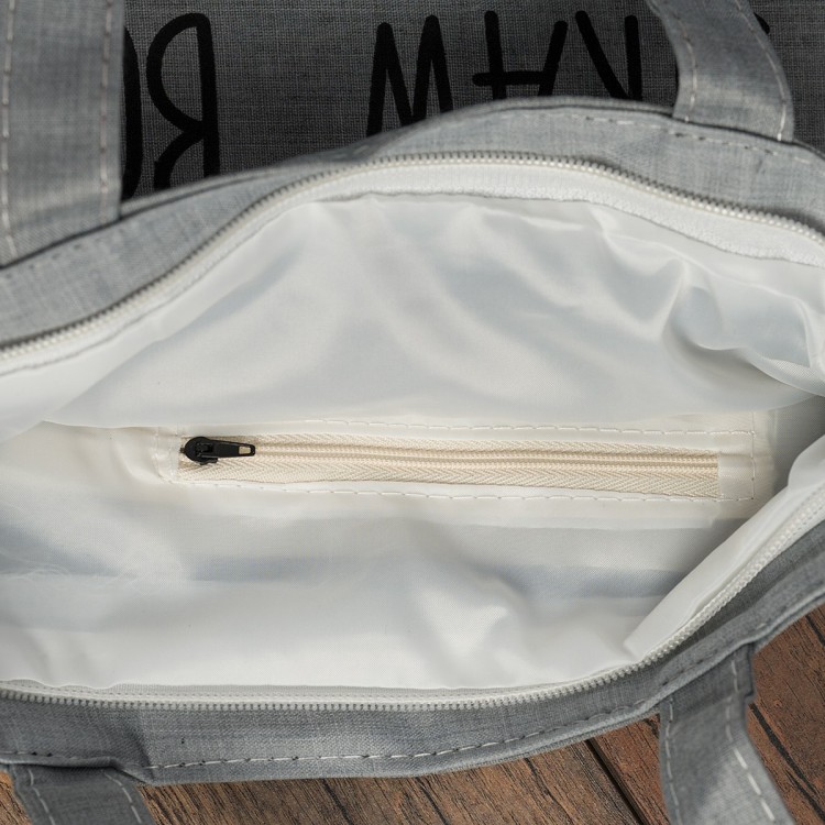 Szara Torba wielorazowa duża shopper z nadrukiem TA-20grey -Krateczka.pl