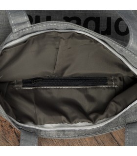 Szara Torba wielorazowa duża shopper z nadrukiem TA-22grey -Krateczka.pl