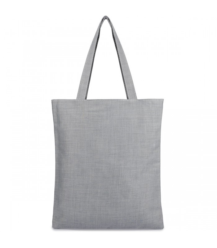 Szara Torba wielorazowa duża shopper z nadrukiem TA-32grey -Krateczka.pl