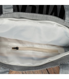 Szara Torba wielorazowa duża shopper z nadrukiem TA-32grey -Krateczka.pl