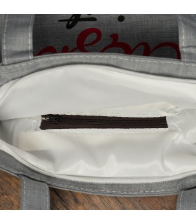 Szara Torba wielorazowa duża shopper z nadrukiem TA-40grey - Krateczka.pl