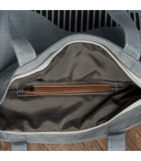 Szara Torba wielorazowa duża shopper z nadrukiem TA-59grey - Krateczka.pl