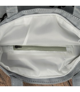 Szara Torba wielorazowa duża shopper z nadrukiem TA-84grey - Krateczka.pl