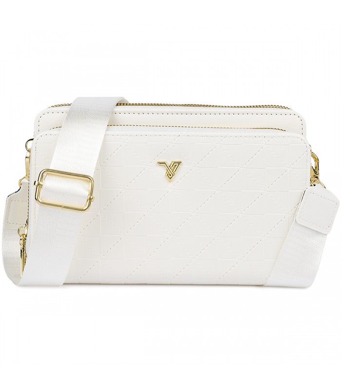 Biała Torebka crossbody damska mini na telefon POR-T-51- Krateczka.pl