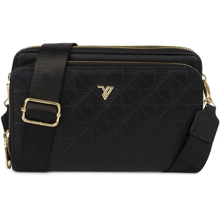 Czarna Torebka crossbody damska mini na telefon POR-T-51- Krateczka.pl