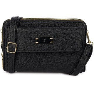 Czarna Torebka damska crossbody na telefon i karty POR-T-54- Krateczka.pl