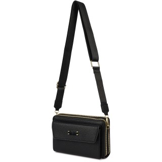 Czarna Torebka damska crossbody na telefon i karty POR-T-54- Krateczka.pl