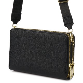 Czarna Torebka damska crossbody na telefon i karty POR-T-54- Krateczka.pl