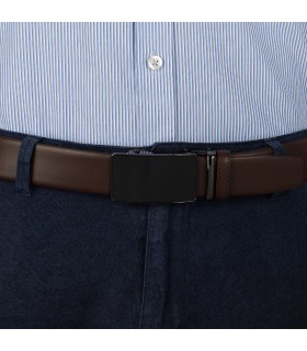 Pasek męski skórzany 3,5 cm klamra automatyczna Beltimore 02-543 | Krateczka.pl