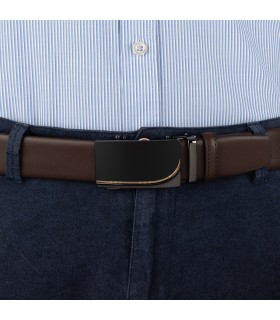 Pasek męski skórzany 3,5 cm klamra automatyczna Beltimore 02-561| Krateczka.pl
