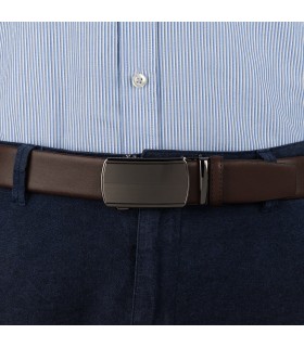 Pasek męski skórzany 3,5 cm klamra automatyczna Beltimore 02-563| Krateczka.pl