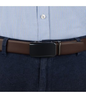 Pasek męski skórzany 3,5 cm klamra automatyczna Beltimore | Krateczka.pl