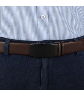 Pasek męski skórzany 3,5 cm klamra automatyczna Beltimore 02-563| Krateczka.pl