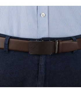 Pasek męski skórzany 3,5 cm klamra automatyczna Beltimore | Krateczka.pl