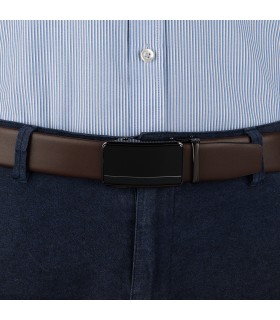 Pasek męski skórzany 3,5 cm klamra automatyczna Beltimore | Krateczka.pl