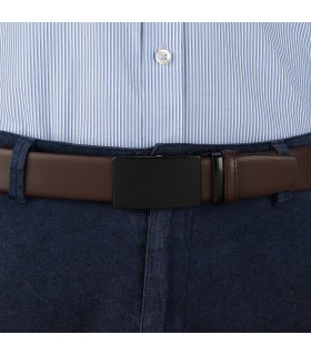 Pasek męski skórzany 3,5 cm klamra automatyczna Beltimore | Krateczka.pl