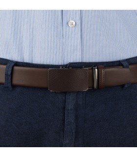 Pasek męski skórzany 3,5 cm klamra automatyczna Beltimore | Krateczka.pl