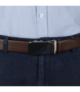 Pasek męski skórzany 3,5 cm klamra automatyczna Beltimore | Krateczka.pl