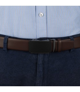 Pasek męski skórzany 3,5 cm klamra automatyczna Beltimore | Krateczka.pl
