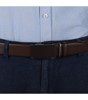 Pasek męski skórzany 3,5 cm klamra automatyczna Beltimore | Krateczka.pl