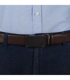 Pasek męski skórzany 3,5 cm klamra automatyczna Beltimore | Krateczka.pl