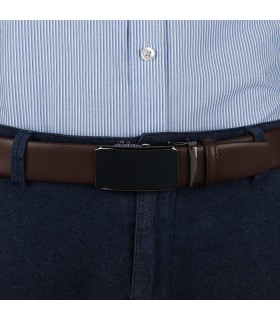 Pasek męski skórzany 3,5 cm klamra automatyczna Beltimore | Krateczka.pl