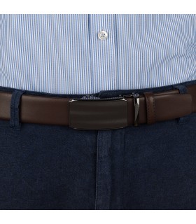 Pasek męski skórzany 3,5 cm klamra automatyczna Beltimore | Krateczka.pl