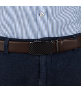 Pasek męski skórzany 3,5 cm klamra automatyczna Beltimore | Krateczka.pl