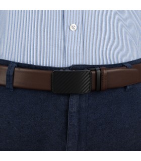 Pasek męski skórzany 3,5 cm klamra automatyczna Beltimore | Krateczka.pl