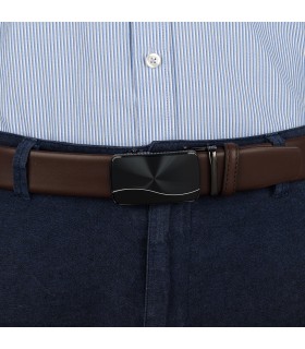 Pasek męski skórzany 3,5 cm klamra automatyczna Beltimore | Krateczka.pl